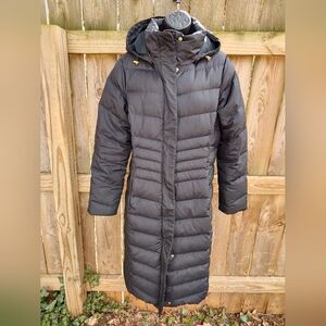 🏵️ Lands End Black Quilted Down Puffer Maxi Coat